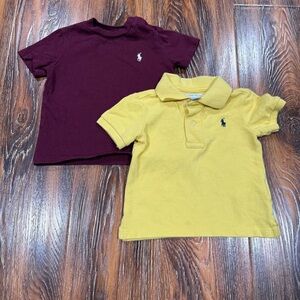 Polo Ralph Lauren Kids Burgundy Top - Yellow Polo Shirt Maroon T-Shirt Boys 12M